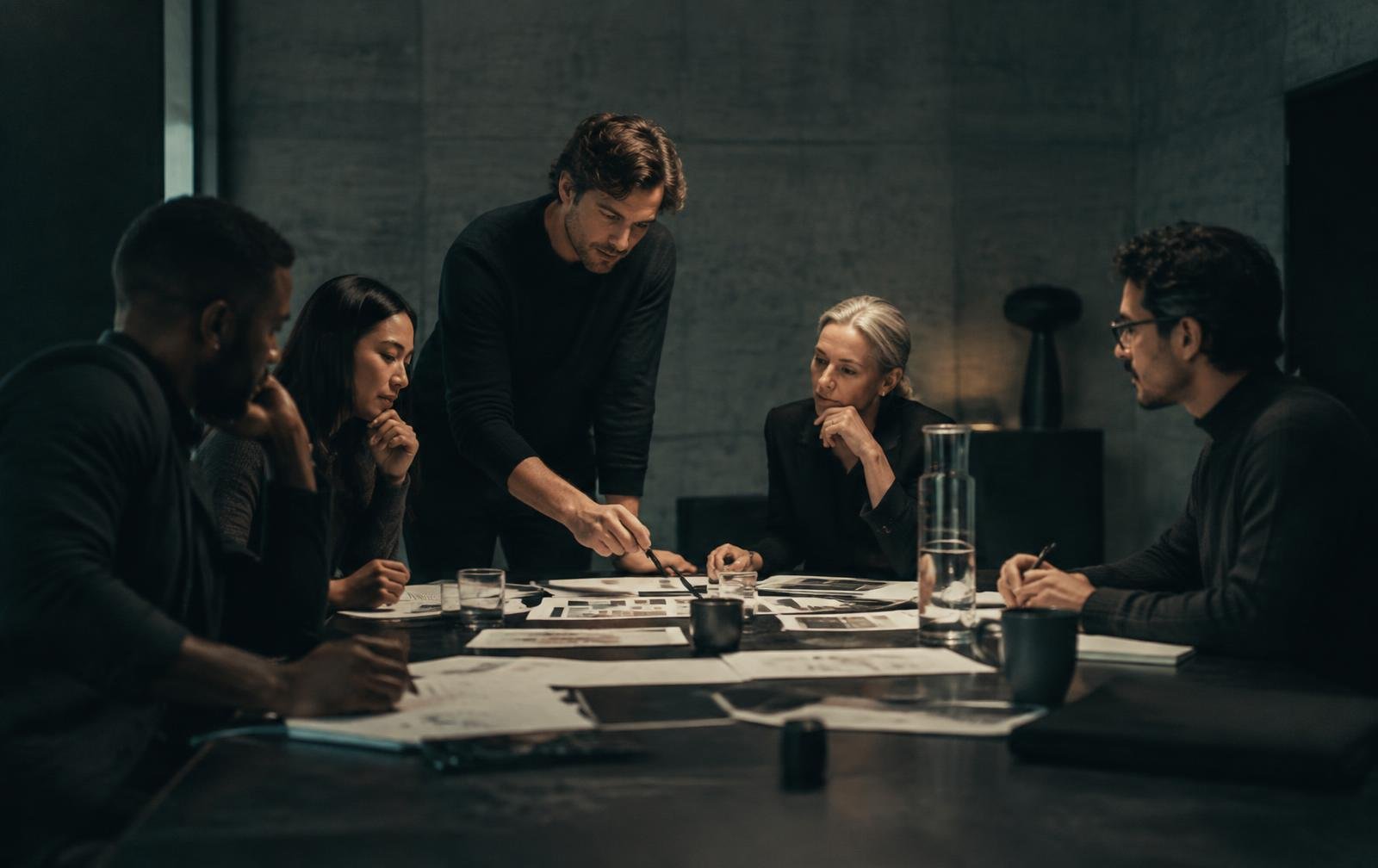 A leadership working session around a long table